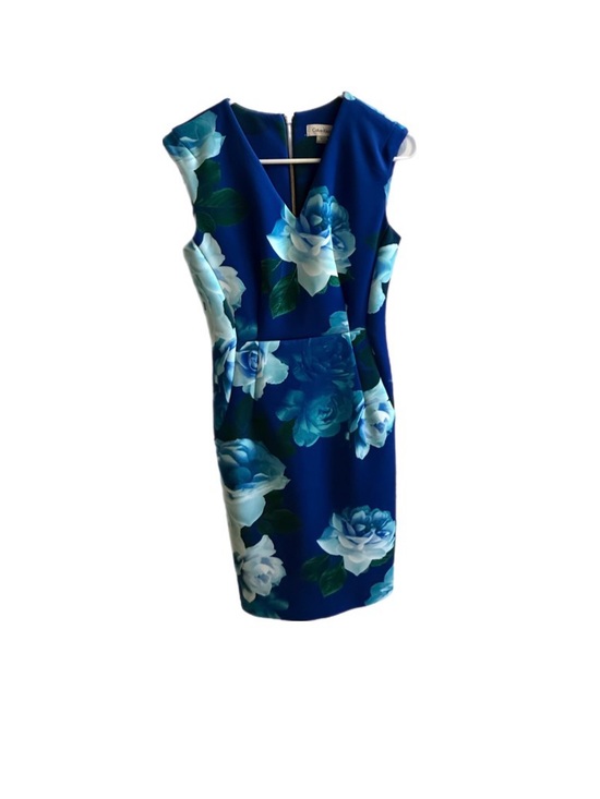 Calvin Klein Dresses & Skirts - Calvin Klein Royal Blue Floral Midi Sheath Dress